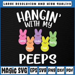 personalized easter hanging with my peeps svg, bunny svg, personalized gift, digital download