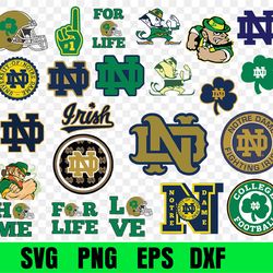 notre dame fighting irish football team svg, notre dame fighting irish svg, logo bundle instant download