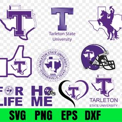 tarleton state texans football team svg, tarleton state texans svg, logo bundle instant download