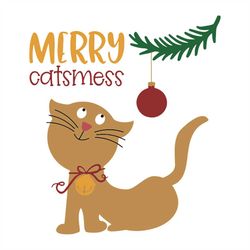 Merry catsmess svg, Christmas Svg, Cat Svg, Christmas Cat Svg, Christmas Gift Svg, Merry Christmas Svg, Christmas Day Sv