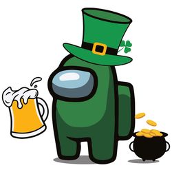 patrick among us beer svg, patrick svg, among us svg, leprechauns svg, beer svg, among us patrick svg, impostors svg, cr