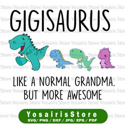 Gigisaurus Like A Normal Grandma Svg, Mothers Day Svg, Gigisaurus Svg, Grandmasaurus Svg, T Rex Grandma Svg