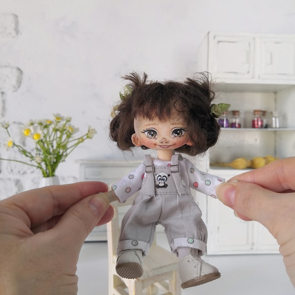 Mini Rag Doll Small art doll handmade Miniature rag doll - Inspire Uplift