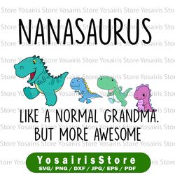 nanasaurus like a normal grandma svg, mothers day svg, gigisaurus svg, grandmasaurus svg, t rex grandma svg