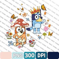 Bluey and Bingo Png, Bluey Family Png, Bluey Cartoon Png, Mushroom Png, Matching Bluey Png