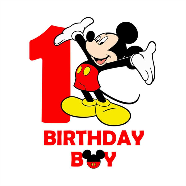 1st Birthday Logo Mickey