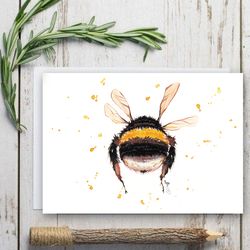 Bumblebee Painting Watercolor Wall Decor 8"x11" home art insects watercolor bee painting by Anne Gorywine