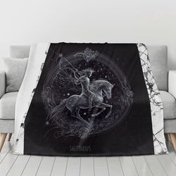 Flannel Breathable Blanket 4 Sizes Blanket with a Zodiac Sign print Sagittarius