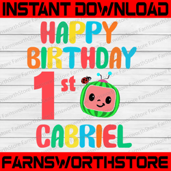 cocomelon personalized name and ages happy birthday svg png, cocomelon brithday svg, cocomelon,cocomelon family birthday