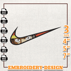 nike one piece anime embroidery design digital instant download files