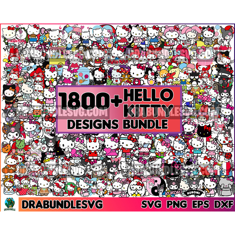 1800 Hello Kitty SVG Files, Hello Kitty SVG Bundle, Srio Cute White Chibi Kitty Cat, Kawaii Japanese Cartoon Neko,Hello Kitty Svg Bundle, Hello Kitty Svg File,