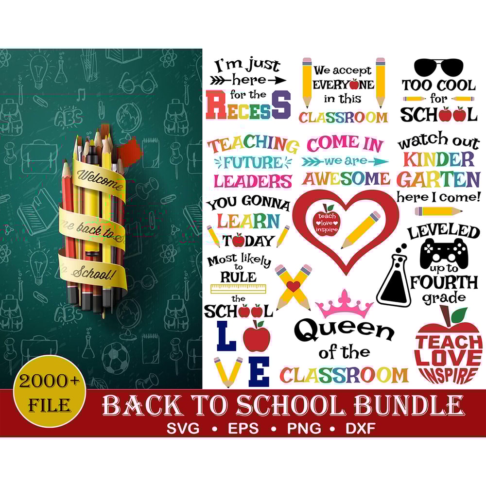2000 Back To School,Back to school svg, teacher svg, first day of school, kindergarten svg, school svg cut files, SVG Files, Silhouette Cut Files.jpg