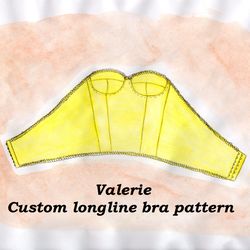longline bra pattern, strapless bra pattern, off shoulder bra pattern, strapless bustier pattern, custom bra pattern