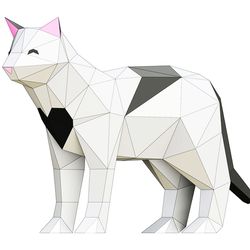Standing Cat 3D Papercraft PDF template