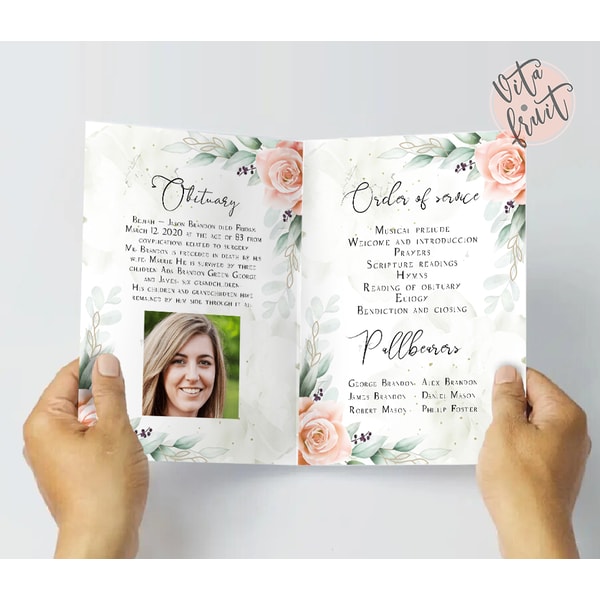 Download Foldable Funeral Template, Celebration Of Life Obit | Inspire ...