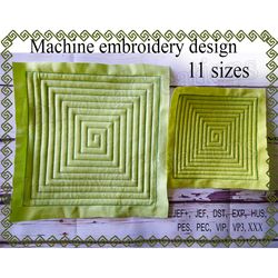 Quilt block embroidery designs Quilting block  Square spiral  Machine embroidery design Embroidery files