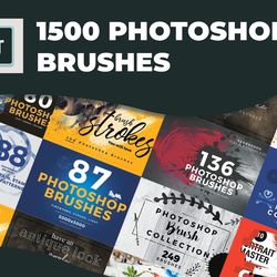 ultimate photoshop brushes bundle: unlock your creativity with 1500 unique brushes for stunning digital art projects!