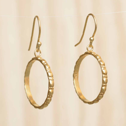 Gold Hoop Earrings, Dangle Hoop Earrings, Silver Women Earrings, Dangle Silver Minimalist Earrings, Handmade Jewelry