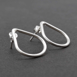 Drop Studs Earrings,Silver Minimalist Teardrop Earrings, Silver Post Simple Stud Earrings Small, Sterling Silver Jewelry