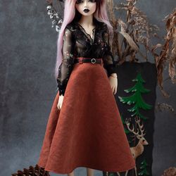 Fairyland Minifee MSD BJD Clothes - Brown maxi skirt