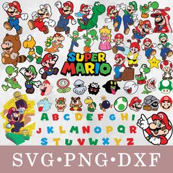 super mario svg, super mario bundle svg, png, dxf, svg files for cricut, movie svg, clipart