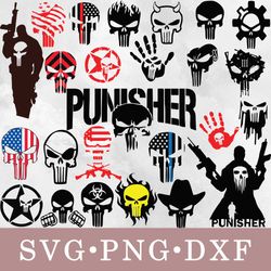 Punisher svg, Punisher bundle svg, png, dxf, svg files for cricut, movie svg, clipart