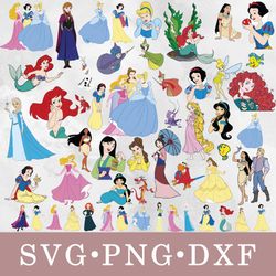 Disney Princesses svg, Disney Princesses bundle svg, png, dxf, svg files for cricut, movie svg, clipart