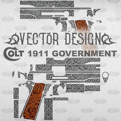 VECTOR DESIGN Colt 1911 government Scrollwork 6