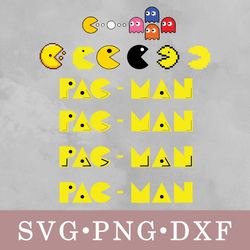 Pacman svg, Pacman bundle svg, png, dxf, svg files for cricut, movie svg, clipart