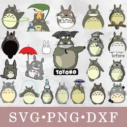 Totoro svg, Totoro bundle svg, png, dxf, svg files for cricut, movie svg, clipart