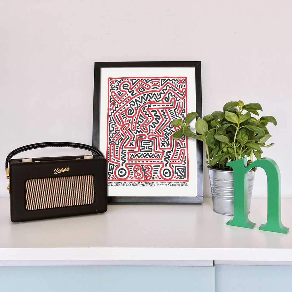 Keith Haring - Exhibition poster produced to coincide with Harings show at the Fun Gallery, 1983.jpg