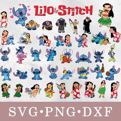 Lilo and Stitch svg, Lilo and Stitch bundle svg, png, dxf, svg files for cricut, movie svg, clipart