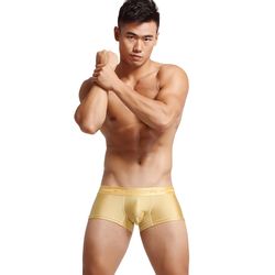 Seobean Underwear 2PK Men's solid color pouch silky male low-rise boxer briefs 10212