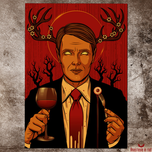 Hannibal art print by Anastasia in red
