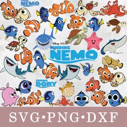 Finding Nemo svg, Finding Nemo bundle svg, png, dxf, svg files for cricut, movie svg, clipart