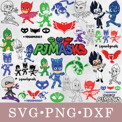 PJ Masks svg, PJ Masks bundle svg, png, dxf, svg files for cricut, movie svg, clipart