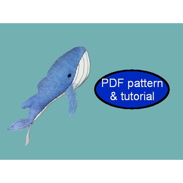 Whale Pattern Humpback Whale Sewing Pattern Stuffed Animals Inspire