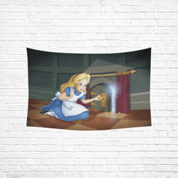 Alice in Wonderland Wall Tapestry, Cotton Linen Wall Hanging