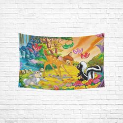 bambi wall tapestry, cotton linen wall hanging