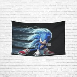 sonic wall tapestry, cotton linen wall hanging
