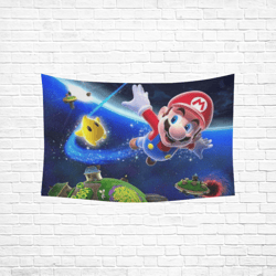 mario wall tapestry, cotton linen wall hanging