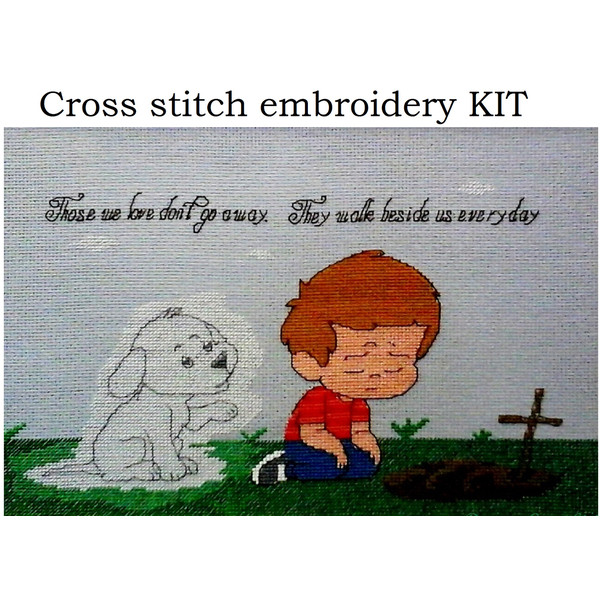 Dog Memorial Embroidery. Loss of  Dog Gift. Pet Loss Gift. Dog Memory. Easy Cross Stitch KIT. Beginner Embroidery .jpg