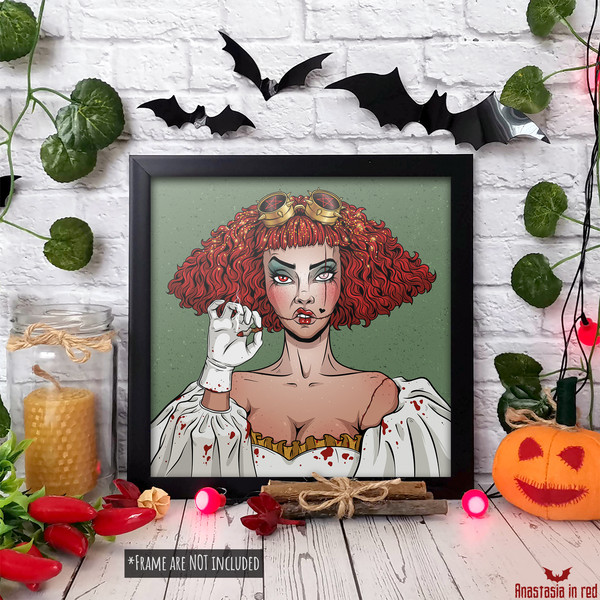 Creepy clown girl poster by Anastasia in red