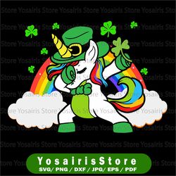 cute u-ni-co-rn st patrick's day svg, green shamrocks irish svg, lucky shamrock svg, cricut, svg files, cut file, dxf