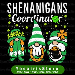 shenanigans coordinator gnomes svg, green gnomies svg, st patricks day svg, cricut, svg files, cut file, dxf, png, svg