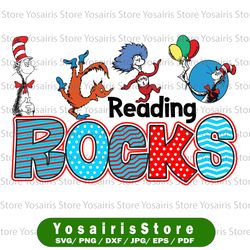 reading rocks cat in hat svg, teacher hat cat book svg, funny teacher, cricut, svg files, cut file, dxf, png, svg