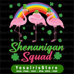 shenanigan squad irish flamingo svg, leprechaun st patrick's day svg, lucky shamrock svg, cricut, svg files, cut file