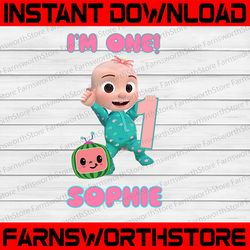 cocomelon personalized name and ages birthday girl png, coco melon png, cocomelon png, cocomelon birthday png