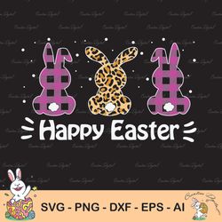 happy easter svg, bunny svg, spring svg, easter png, bunny png, leopard pattern svg, dxf, svg file for cricut, svg desig