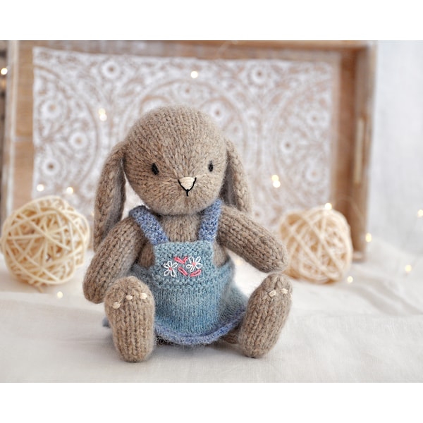 Bunny knitting pattern, Bunny with the dress and the headban | Inspire ...